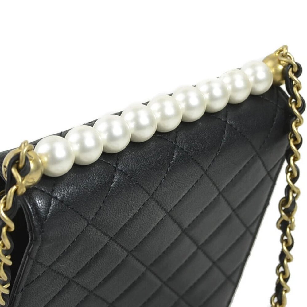 Auth CHANEL Matelasse Crossbody Shoulder Bag Black/Off White Leather - Picture 9 of 14